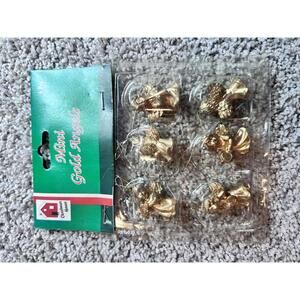 Mini Gold Angels Christmas Ornaments 6 Pieces